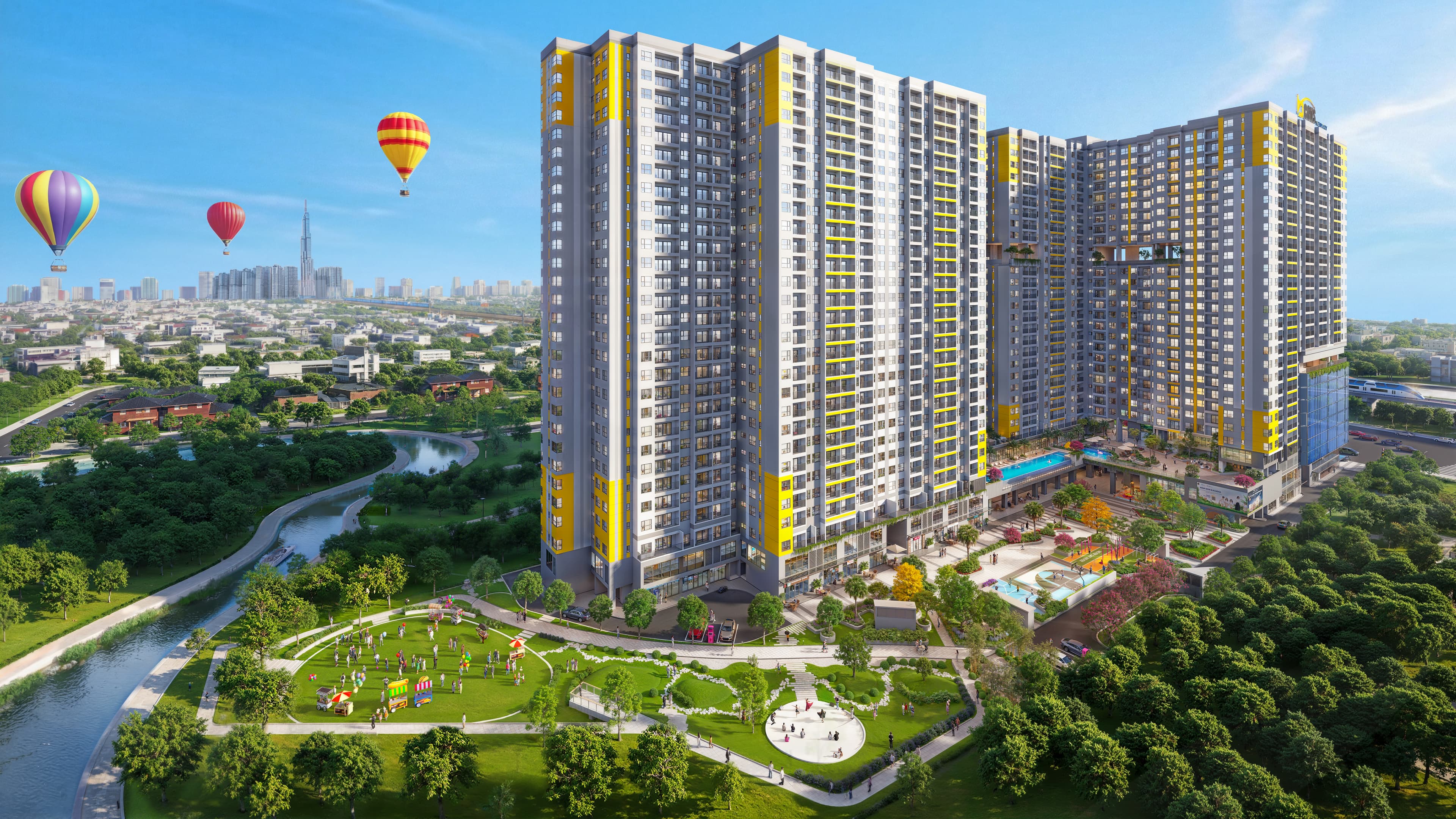 Phối cảnh ban ngày Bcons NewSky